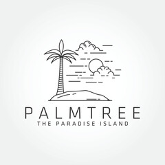 Abstract design summer logo template with palm trees.