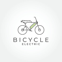 Electric bicycle logo design vector illustration. Creative simple electric bike logo template.