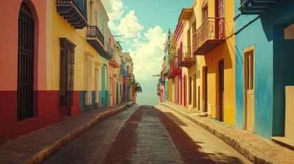 Obraz premium A colourful colonial street
