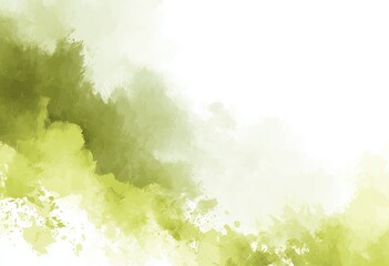 Abstract Watercolor Background With Green And Yellow Tones