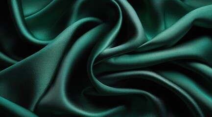 Obraz premium Emerald Green Fabric Drape Texture