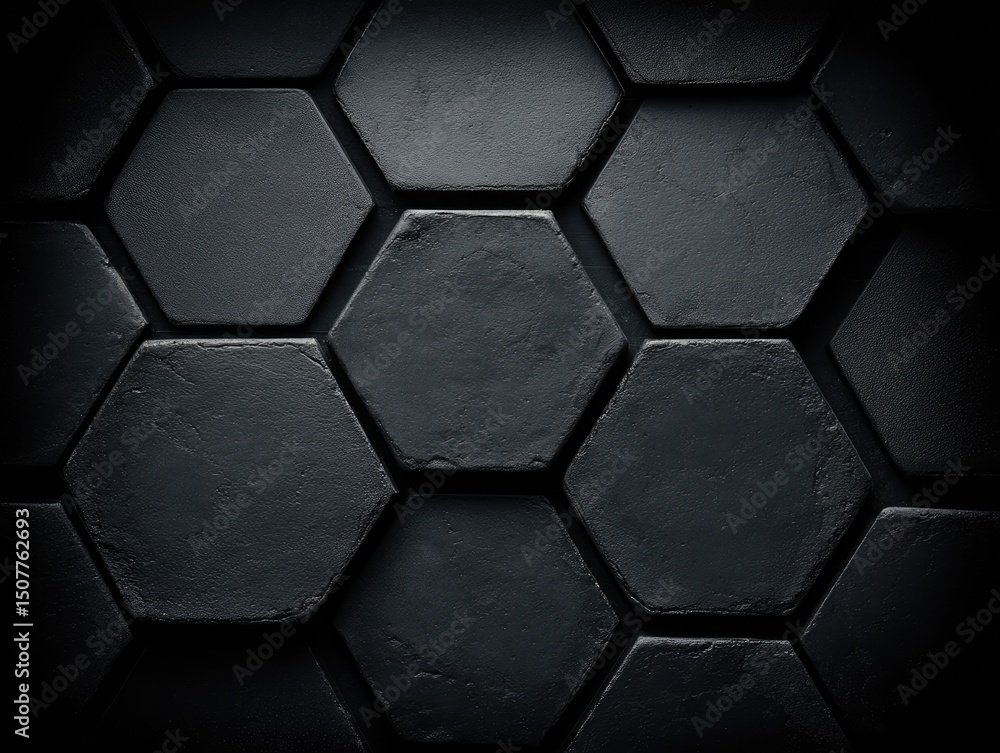 Poster dark hexagon pattern background