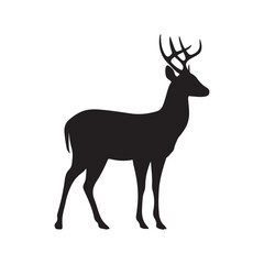 Fototapeta premium Deer silhouette vector illustration wildlife animal forest mammal