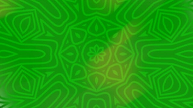 Green and white abstract kaleidoscope pattern suitable for backgrounds, digital designs, textiles, stationery, and web graphics with a modern feel.
