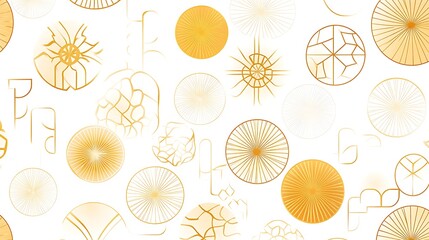 Gold and white decorative pattern with circular motifs.