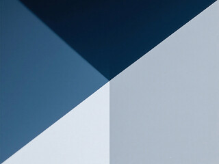Abstract geometric composition of contrasting blue and white col
