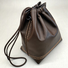 black leather fation bag isolated AI generated 