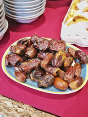 Dates are served on a plate