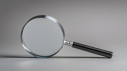 Magnifying glass on neutral background, a study in focus and precision