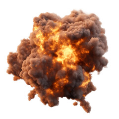 explosion of fire isolated on white and transparent background.