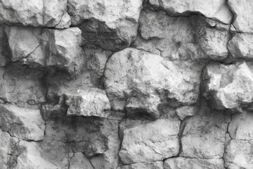 Closeup Cracked Gray Stone Wall Texture