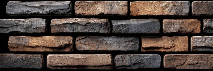 Obraz premium Textured Multi-Colored Brick Wall Pattern