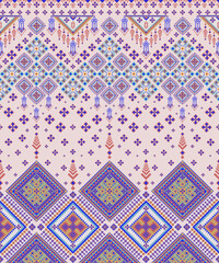 Geometric Ethnic pattern,Native American tribal fabric, tile, carpet, vector, illustration design, on navy blue background 
seamless geometric pattern