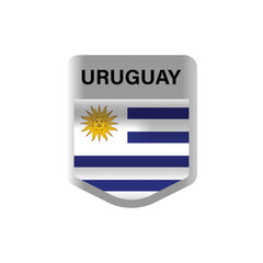 Badge uruguay flag nation flag design vector
