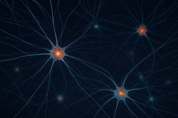 Advanced Neural Network Visualization with Interconnected Neuron Cells and Synapse Activity in Digital Brain Mapping Concept