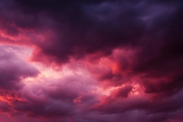 Obraz premium Dramatic Sunset Cloudscape With Pink And Purple Hues