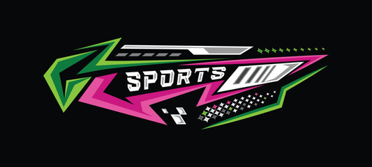 Colorful abstract sports racing stripes sticker vinyl graphic
