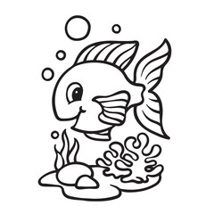 Angelfish vector illustration. Drawing. 