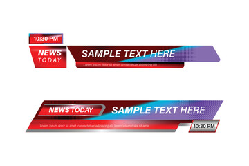 Colorful news lower third banner template element graphic