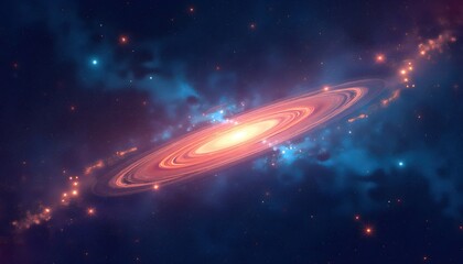 Obraz premium galaxy background of shining stardust and nebula