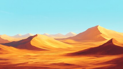 Fototapeta premium Vivid desert landscape under a clear sky.