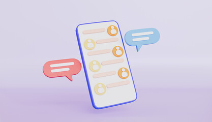 Speech bubbles on mobile phone, Comment chat message on social media
