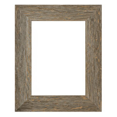 Weathered wood frame. A rustic frame of light brown-gray distressed wood encircles empty space