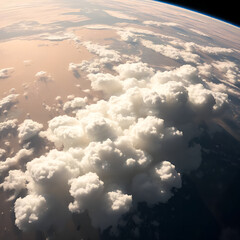 Towering Clouds over Earth from Space
