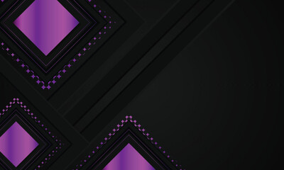 Black background with purple gradient glitter geometric shape design