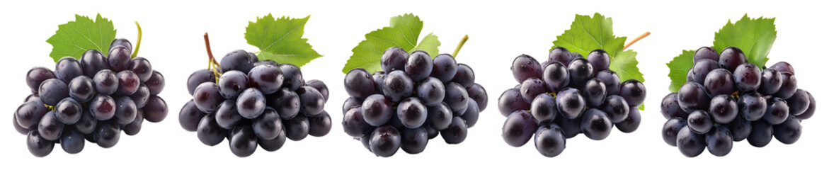 PNG Fresh grapes in a row transparent background.