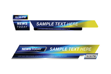Colorful news lower third banner template element design