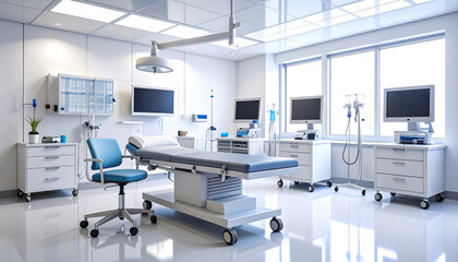 High-Resolution 3D Render of Modern Medical Equipment Set