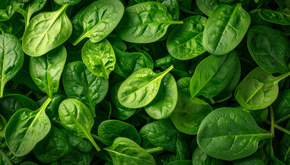 Panoramic View of Fresh Green Spinach Leaves Isolated on White Background – Organic Healthy Greens for Food, Nutrition, and Cooking Concepts