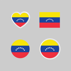Venezuela nation flag collection emblem design vector