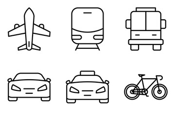 Travel Transportation icon set collection