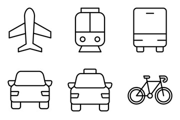 Travel Transportation icon set collection