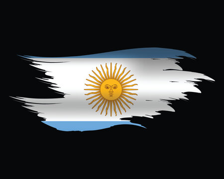 Abstract brush art argentina flag design vector