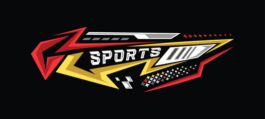 Colorful abstract sports racing stripes sticker vinyl vector