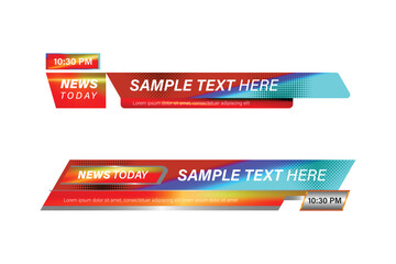 Colorful news lower third banner template element concept