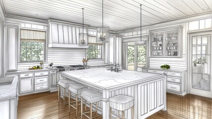 Elegant, light-filled country kitchen design