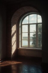 Rustic Brick Room With Window View