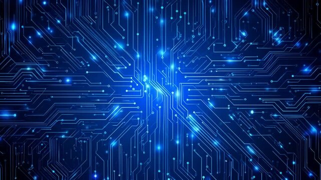 Futuristic Technology Circuit Board Animation Background for High Tech Visuals