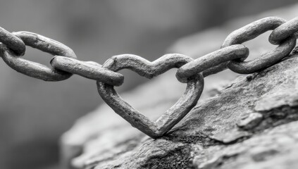 Heart Shaped Chain Links On Stone