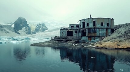 Obraz premium Views of the Chilean inactive research base Gonzalez Videla on Waterboat Point