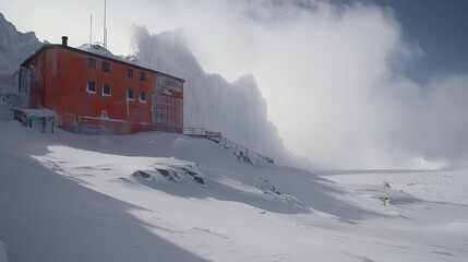 Views of the Chilean inactive research base Gonzalez Videla on Waterboat Point