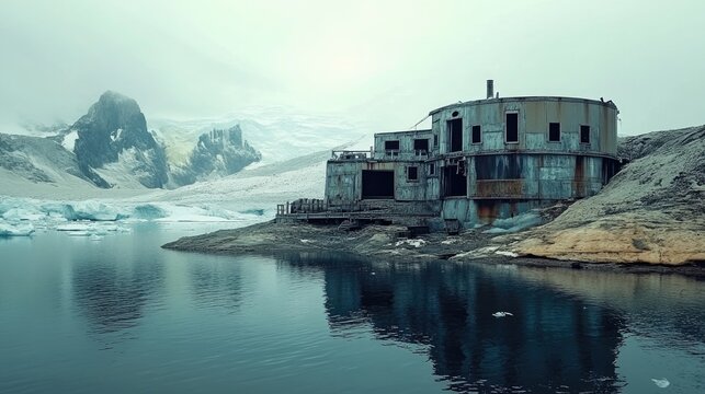 Views of the Chilean inactive research base Gonzalez Videla on Waterboat Point