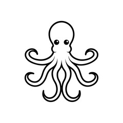 Vector illustration of Octopus line art