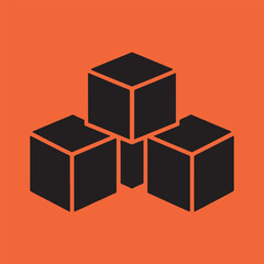 Obraz premium Three black cubes abstract geometric design