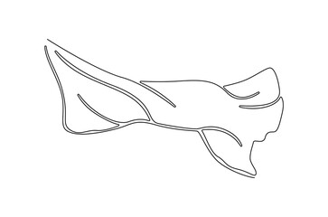 Continuous one line drawing of Flying wave silk or satin fabric. Single line drawing illustration of Luxury textile drapery. Grand opening ceremony concept vector art. Doodle line illustration.