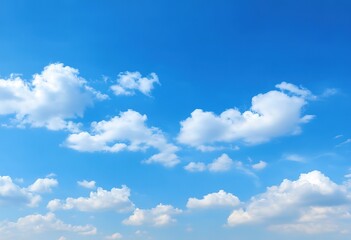 Obraz premium Beautiful Fluffy Clouds Against A Vivid Blue Sky